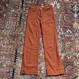 FAHERTY High Waist Wide Leg Stretch Terry Terracotta Pants